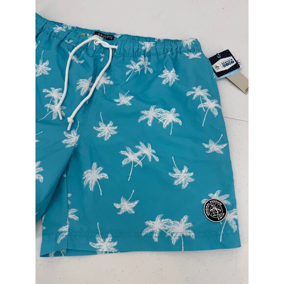 NWT Original Penguin Lined Swim Trunk Short Blue Atoll Palm Tree Size X-LARGE - Picture 8 of 12